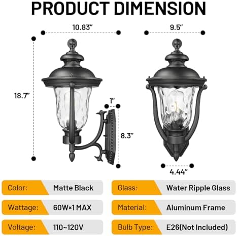 Porch Lights Outdoor Light Fixtures Wall Mount Exterior Lights - Image 3