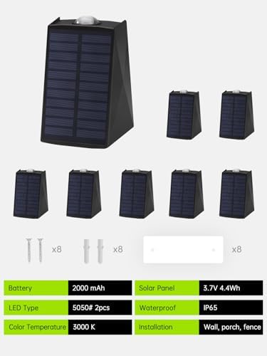 Solar Wall Lights Outdoor Waterproof Sconce for Outside, Garage, Fence - Image 5