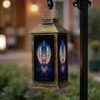 Solar Lantern Retro Stained Glass Owl Outdoor Waterproof Garden Hanging Lantern Solar Powered Lighting Outside Solar Light for Patio Yard Camping, Gifts for Women Mom - Image 6