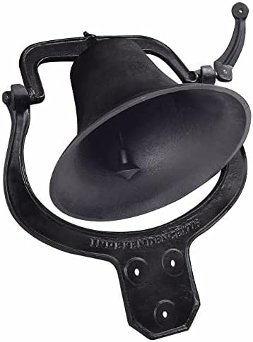 Cast Iron Dinner Bell Large Outdoor Church School Bell Dinner Bells for Outside Farmhouse Vintage Style Church Bells with Clear and Bright Sound - Image 2