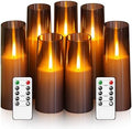 kakoya Flameless LED Candles Upgraded Realistic Flickering Flame,7Pcs Battery Operated Candles with Remote Timers,LED Pillar Candles for Home Decor,Christmas,and Parties（Grey） by FLAMELESSCANDLES
