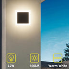 LED Outdoor Wall Light, Modern Black Exterior Wall Sconce Light - Image 2