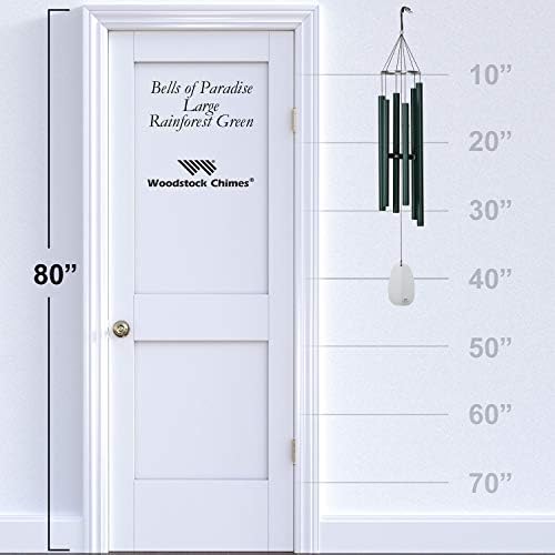 Woodstock Chimes Signature Collection, Bells of Paradise, Rainforest Green 44", Decor Designs Wind Chimes for Outdoor, Patio, Home or Garden Décor (BPLRG) - Image 5