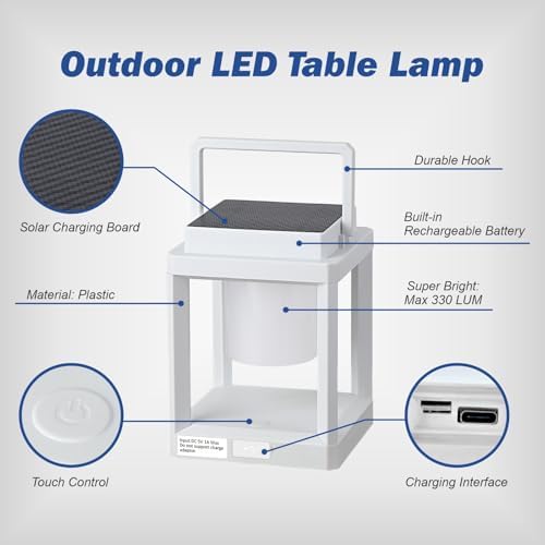 Solar Lantern Outdoor Table Lamp: Portable Waterproof LED Light - Hanging Solar Lamp Rechargeable Lights for Patio Camping - Image 6