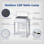 Solar Lantern Outdoor Table Lamp: Portable Waterproof LED Light - Hanging Solar Lamp Rechargeable Lights for Patio Camping - Image 6