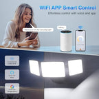 Onforu 100W Smart Flood Lights Outdoor, 3 Adjustable Heads, 9000LM Dimmable Hardwired Security Light, WiFi Alexa Control Floodlight, 2700K-6500K Tunable - Image 2