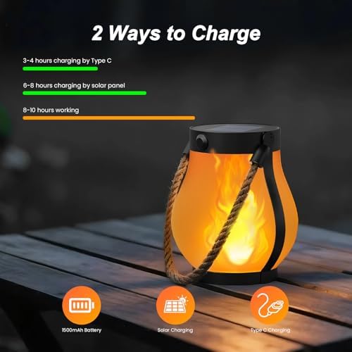 Hompavo Gen2 Solar Lanterns Outdoor Waterproof with Ultra-Real Flame - Image 4
