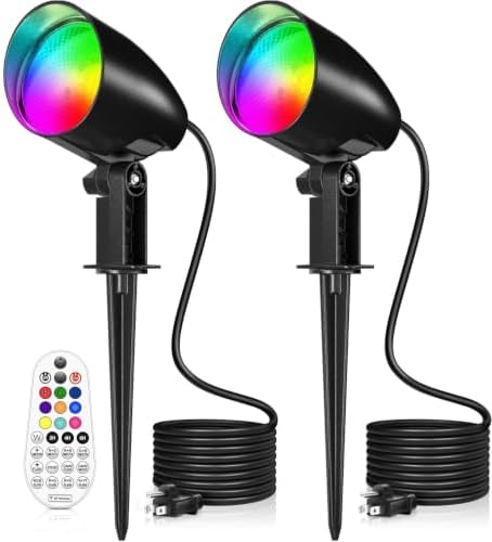 20W RGBW Spot Lights Outdoor, IP66 Color Changing Spotlights, 2 Pack by SOROP