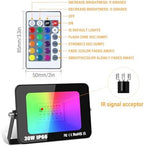 RIGIDON 4 Pack 30W RGB LED Flood Light Outdoor, 16 Colour Changing Light - Image 2