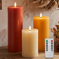 Retisee 3 Pcs 6/8/12" Fall Flameless LED Candles Decorations for Home by Retisee