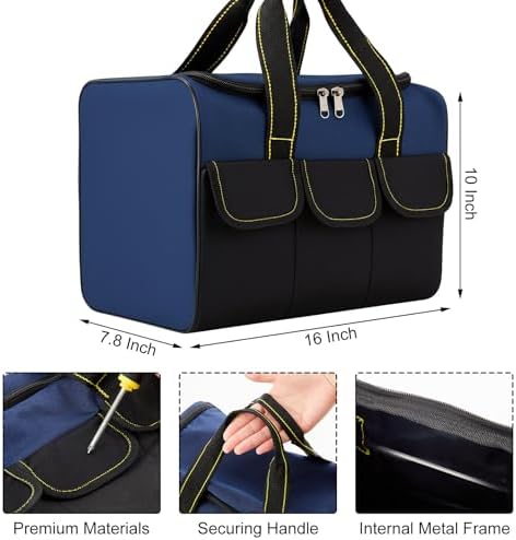 Sanwuta 3 Pack Tool Bag 16 Inch Waterproof Heavy Duty Wide Mouth - Image 2