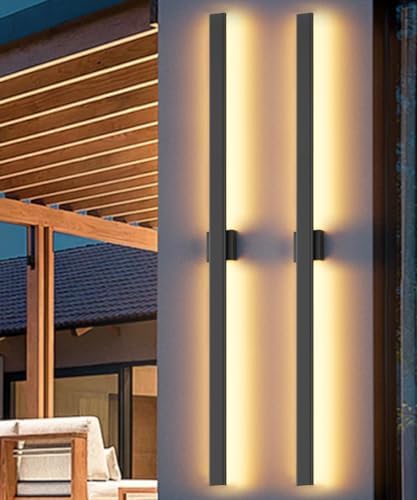 Aipsun 71" LED Outdoor Wall Light, Modern Black Exterior Lighting Fixture by Aipsun