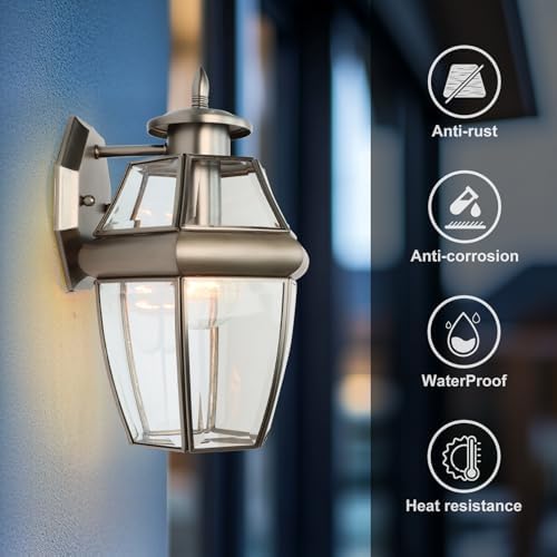 Outdoor Wall Lantern, 12 Inch Waterproof Exterior Light Fixture. - Image 3