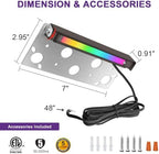 7 Inch Retaining Wall Light Fixture Swivel, RGB Hardscape Paver Lighting, 5W 200LM Color Changing Hardscape Lighting Low Voltage, 12V-24V, IP65 Waterproof Outdoor Step Light, ETL, 12-Pack - Image 4