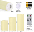 6" 8" 10" x 4" Ivory Large Waterproof Outdoor Flameless Candles Battery Operated LED Flickering Pillar Candles with Remote and Timer for Indoor Outdoor Lanterns, Long Lasting, Set of 3 - Image 4