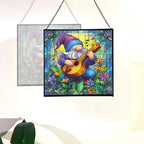 Musician Gnome Stained Glass Suncatcher – Square Hanging Window Panel for Home or Greenhouse – Whimsical Glass Art Gift for Garden Lovers, Christmas, Halloween, Father Days Dxyh3Y - Image 4