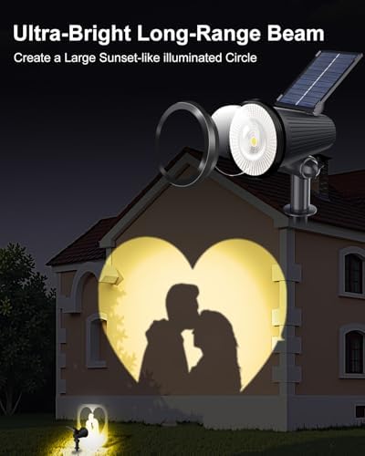 4 Pack Solar Spotlights Outdoor, Waterproof Warm White Landscape Uplights - Image 2