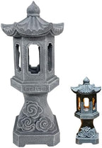 Resin Solar Japanese Pagoda Garden Statue Lantern, Decorative Zen Landscape Light for Yard Patio Lawn, Waterproof Outdoor Decor Style 2 by Unknown