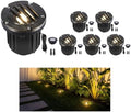 Gardenreet Landscape Well Lights Outdoor - Brass LED Weathproof In Ground Lighting, Low Voltage 12V Directional Grated Top Fixture, Antique Bronze for Wall Floor Path with 2700K Warm White MR16 Bulb by Gardenreet