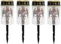 Poceacles Cross Solar Lights Outdoor Waterproof LED Flameless Candle Cemetery Solar Decorative Lights Walkway Lights Landscape Lighting for Outdoor Decor, Rose American Flag Wings Cross, Pack of 4 by Poceacles