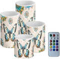 GLENLCWE Animal Butterfly Flameless Candle Set of 4 with Remote Control and Timer Battery Operated Candles Waterproof Flickering Realistic LED Candle Suitable for Outdoor Seaside Proposal by GLENLCWE