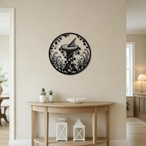 Sundial Garden Ivy Metal Wall Art, Metal Signs, Metal Outdoor Decor, WallArt Decor, Vintage Rustic Style, Elegant Exquisite Wall Decoration, for Living Room, Office, Apartment, College. (Black,20Inch) - Image 4