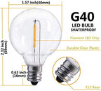 25Ft LED String Lights with 27 Shatterproof LED Clear Globe Bulbs, Indoor&Outdoor String Lights for Patio, Garden, Backyard, Bistro, Pergola, Tents, Gazebo Decor, White Wire - Image 3