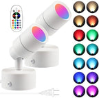Halloween Christmas Spotlight Led Color Changing Up Lights with Remote Control 16 Colors+3000K Floor Spotlight Colored Spot Lights for Indoor Uplighting for Plant Corner 2 Pack (White) by EAGLOD