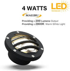 Malibu Low Voltage Well Lights 4W LED Outdoor Landscape Deck Lights 12V Well Light 200Lumen in-Ground Light 2800K Warm White with Connector & Stake for Step Tree Patio Yard Garden 1Pack 8401-3500-01 - Image 2