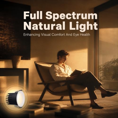 2 Pcs 3 Inch LED Recessed Light, Trimless Canless 3.0 in Cutout, 12W 4000K Full Spectrum CRI 98 Dimmable Recessed Ceiling Light, Frameless Aluminum Spotlight for Living Room and Kitchen Spaces - Image 5