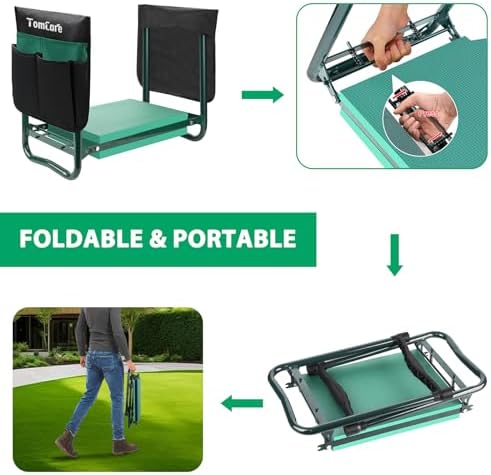 TomCare Garden Kneeler and Seat, 11.12" Kneeling Pad Sturdy Garden Bench - Image 6