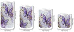 Purple Butterfly LED Pillar Candles Bulk Set of 4 with Timer Remote Color Changing Electric Fake Candles for Home Decorations - Image 2