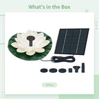Solar Fountain Floating, Lotus Garden Decor Outdoor, Pet Plus Monocrystalline Silicon, Nozzle Kit Customizable, As well as Birdbaths Ideal - Image 5