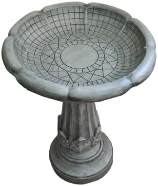 Hamiedun 23.23”Tall Resin fiber Outdoor Bird Baths for Garden - Standing Birdbath, with Decorative Carving Pedestal Birdbaths,for Garden, Patio, Lawn, Backyard (23.23''H) - Image 6