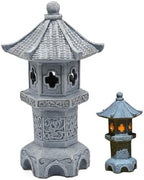 Pagoda Garden Statue, Resin Solar Japanese Pagoda Lantern, Decorative Zen Garden Landscape for Yard Patio Lawn, Style4 by Unknown