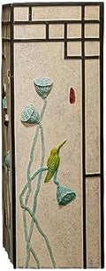ARCVOX Home Garden Pedestal Stand Lotus Pattern, Synthetic Resin Asian Temple Pillar, Doorway Porch Plant Stand, Traditional Pillar Sculpture Statue (Color : Lotus, Size : Size L) by Unknown