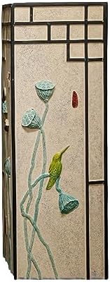 ARCVOX Home Garden Pedestal Stand Lotus Pattern, Synthetic Resin Asian Temple Pillar, Doorway Porch Plant Stand, Traditional Pillar Sculpture Statue (Color : Lotus, Size : Size L) by Unknown