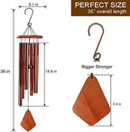 Large Wind Chimes for Outside 36 inch Red Copper Deep Tone Garden Gift Yard - Image 5