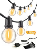 G40 LED Outdoor String Lights, 50FT, 27 Globe Bulbs, Black Wire by Zymberia