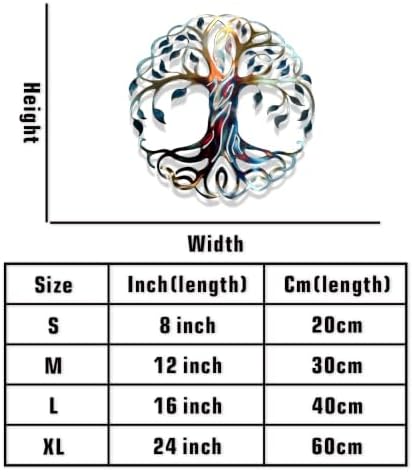 Tree Of Life Metal Wall Art Round Plaque Rustic Steel Decor For Living Room Bedroom Or Garden Porch Elegant Nature Inspired Silhouette Hanging Ornament (16 INCH) - Image 6
