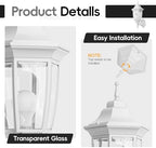 EMART Dusk to Dawn Outdoor Porch Light with Bulb, Wall Lamp(1 Pack, White) - Image 5