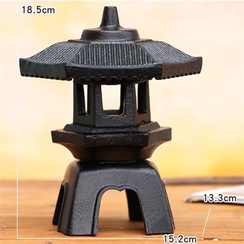 SWLOM Garden Decor Cast Iron Pagoda Statues, Metal Zen Retro Chinese Pagoda Statue Oriental Themed Yard Decor, for Indoor Outdoor - Image 5