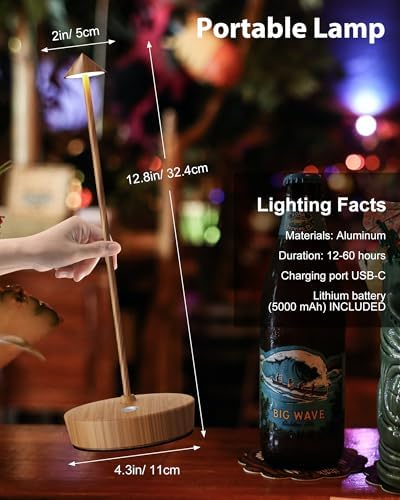 Cordless Table Lamp Rechargeable 6000mAh Battery Outdoor LED Light - Image 4