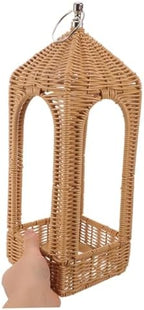 Handwoven Boho Candle Lantern with Handle for Garden Balcony - Image 4