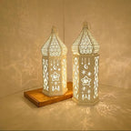 Moroccans Lanterned Decorative,Golden Metal Candle Holder for Hanging Tabletop,Outdoor Indoor Halloween Ramadans Decors - Image 5