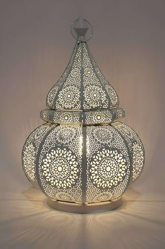 Iron Hanging Tealight Outdoor Moroccan Candle Lantern, Metal Finish Type Candle Lantern Gift for Home and Outdoor Décor (Silver) - Image 2