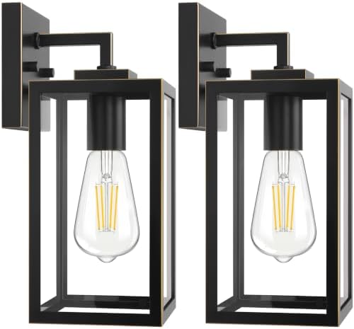 Outdoor Wall Light Fixtures, Outdoor Lights for House, 2-Pack, 12 In, E26 by LightChasers---Since1987
