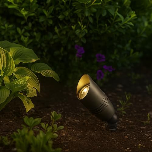 Amped Landscape Lighting 12V Accent Spot Light with MR16 Socket and Long Cowl in Bronze Powder Coated Aluminum - Image 5