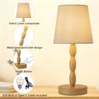 CASTLELIFE Rechargeable Cordless Table Lamp, 5000mAh Battery Powered Touch Desk Lamp, 3-Level & Stepless Dimmable Night Light, Portable Bedside Lamp for Bedroom, Outdoor, Bulb Included, Wood Grain - Image 4