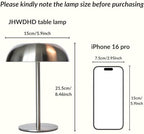 2 Pack Cordless Mushroom Table Lamp, Rechargeable, Dimmable 3 Color, Silver - Image 2